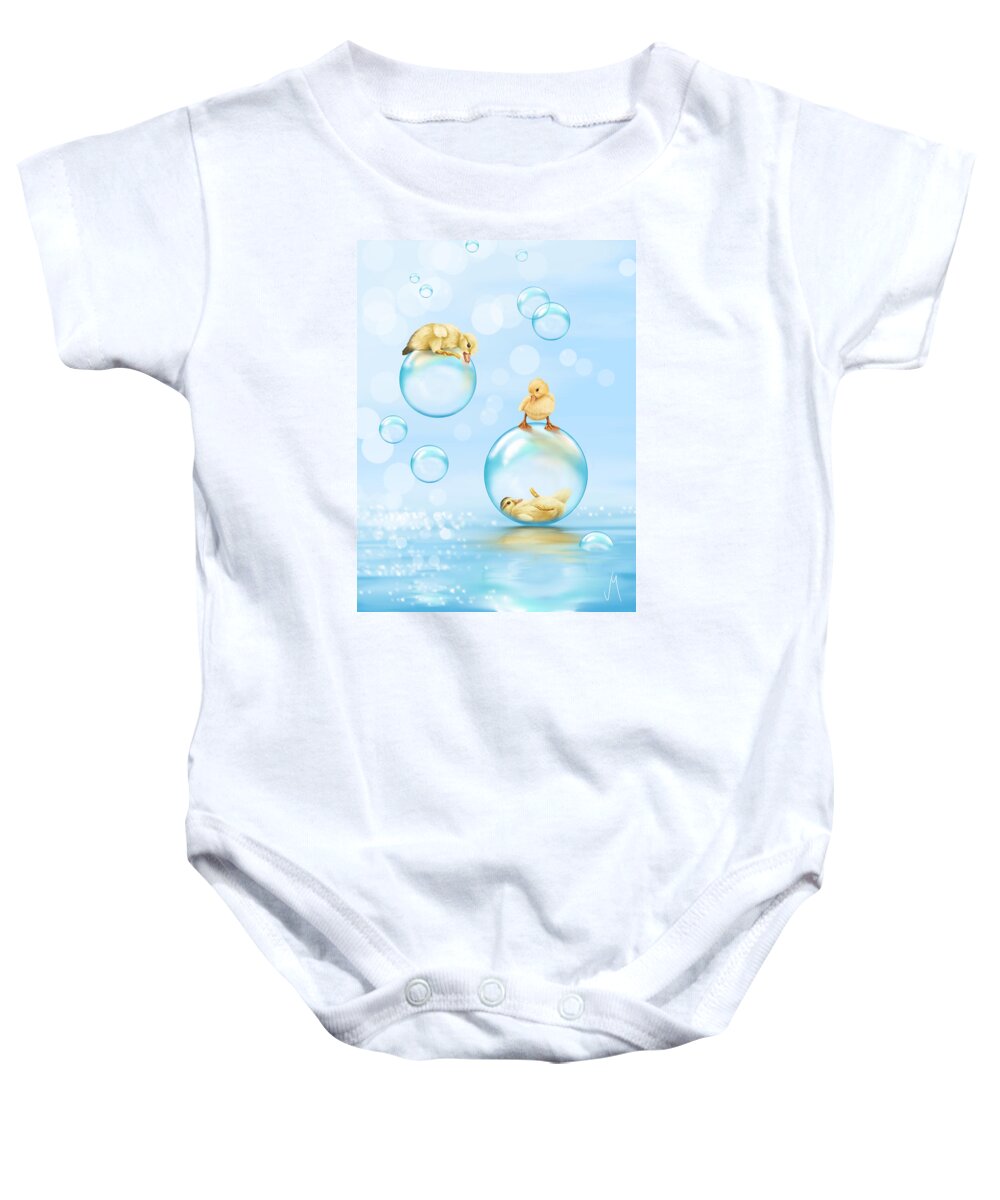 Ipad Baby Onesie featuring the painting Water games by Veronica Minozzi