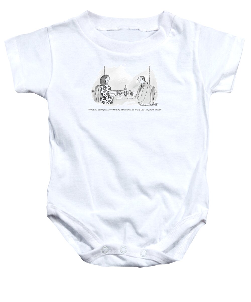 Dining Baby Onesie featuring the drawing Which One Would You Like -  'my Life by Victoria Roberts