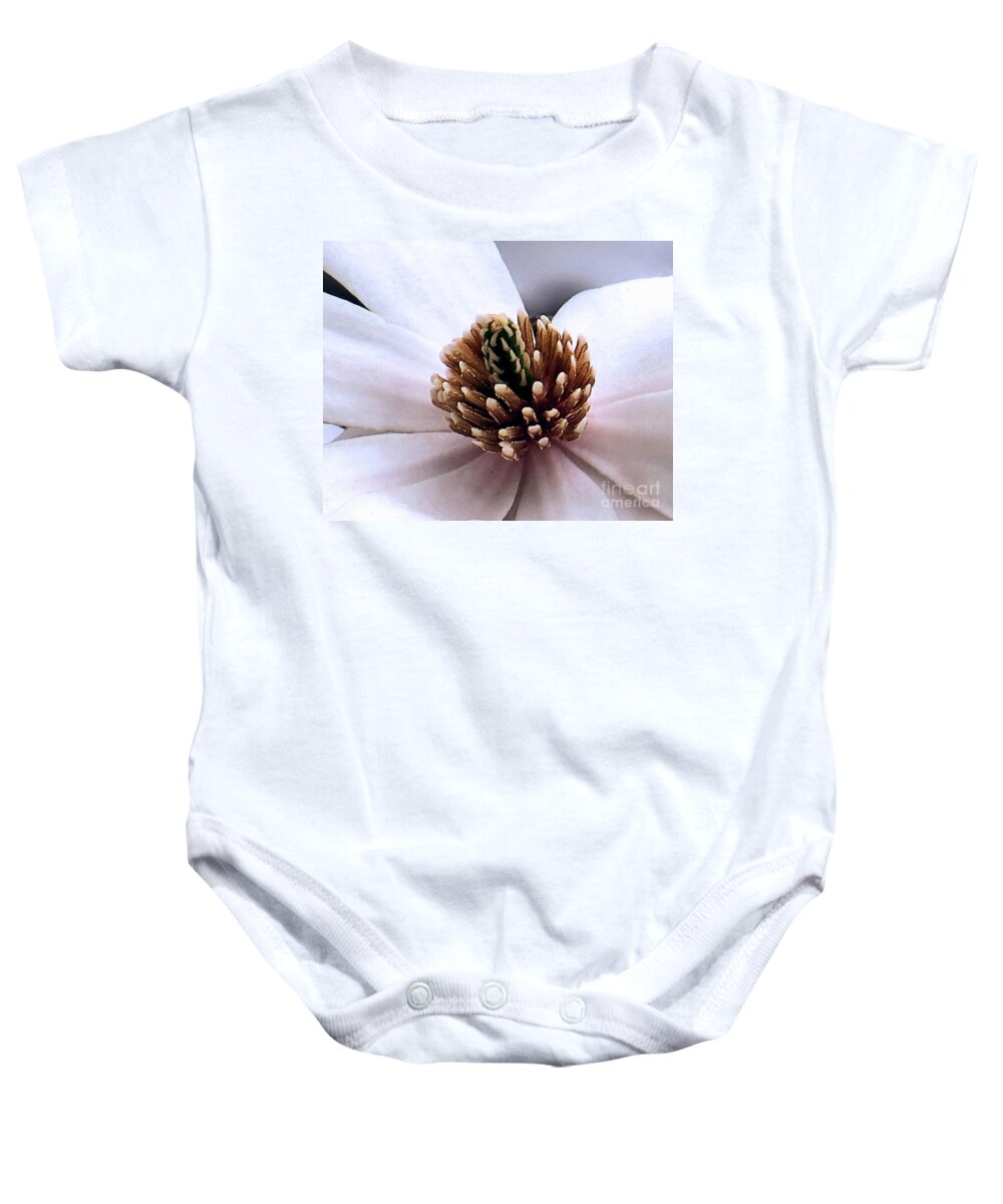 White Magnolia Baby Onesie featuring the photograph White Beauty by Janice Drew