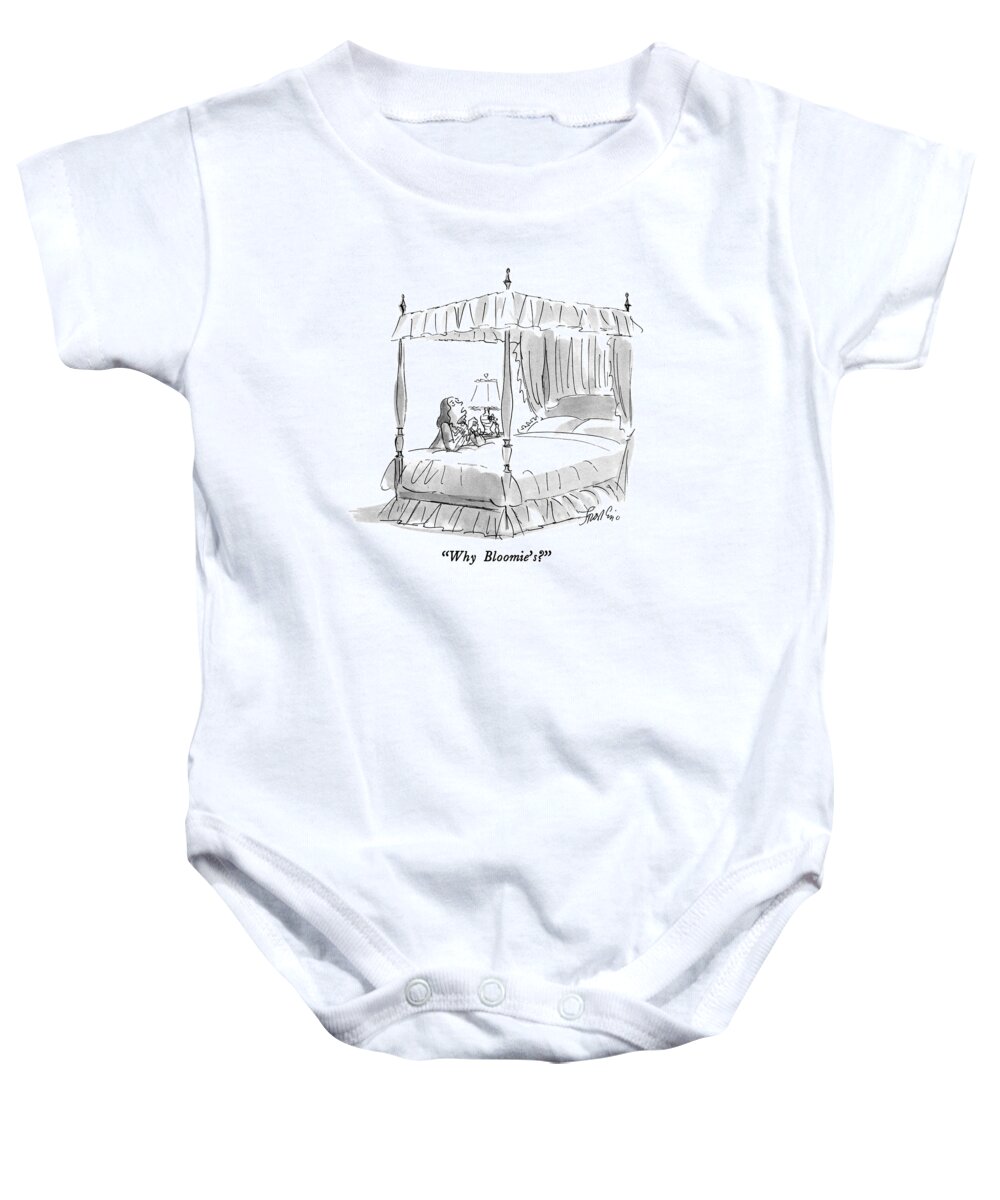 Consumerism Baby Onesie featuring the drawing Why Bloomie's? by Edward Frascino