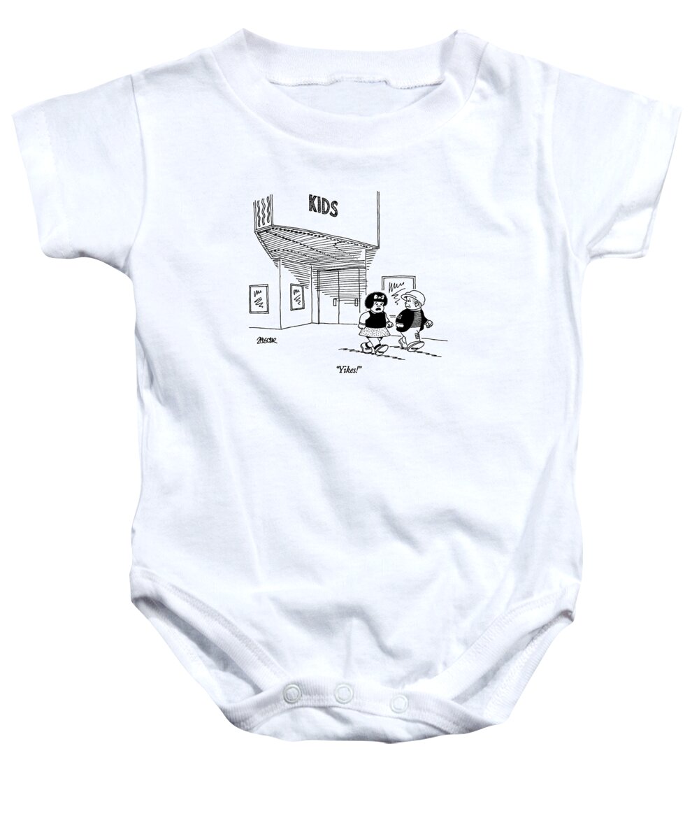 
 The Cartton Character Baby Onesie featuring the drawing Yikes! by Jack Ziegler