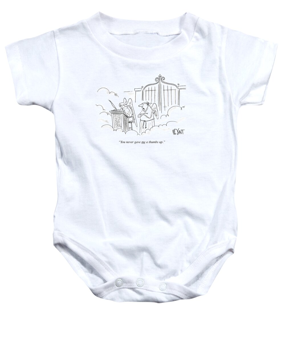 Cartoon Baby Onesie featuring the drawing You Never Gave Me A Thumb's by Christopher Weyant