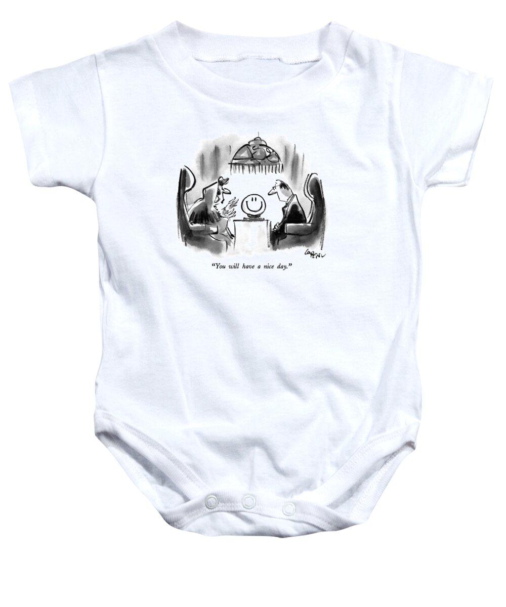 Science Baby Onesie featuring the drawing You Will Have A Nice Day by Lee Lorenz