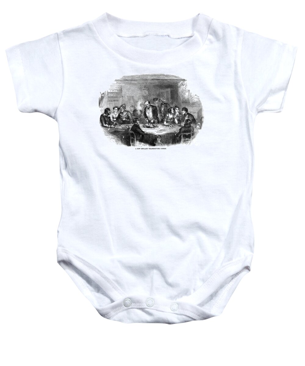 1850 Baby Onesie featuring the photograph Thanksgiving Dinner, 1850 #1 by Granger