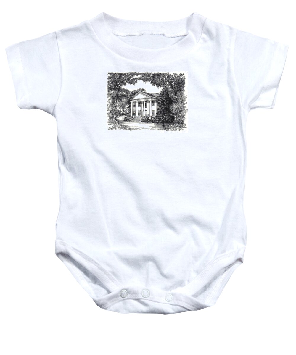 Grove Baby Onesie featuring the painting The Grove Tallahassee Florida #1 by Audrey Peaty