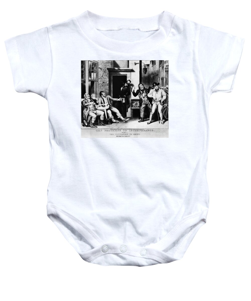 Alcohol Baby Onesie featuring the photograph The Progress Of Intemperance - The #4 by Photo Researchers