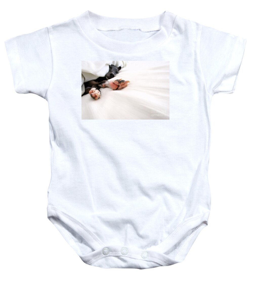 Editorial Baby Onesie featuring the photograph Bed Feels So Good by Angela Rath