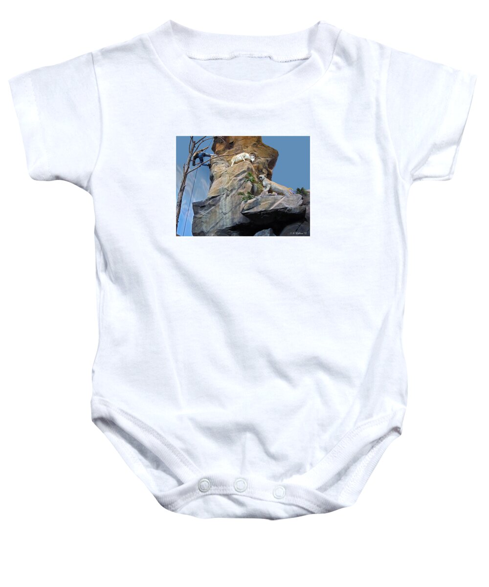 Cliffhanger Baby Onesie featuring the photograph Cliffhanger by Brian Wallace