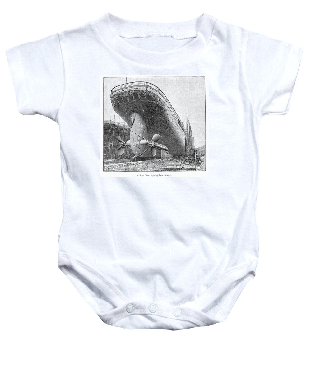 1888 Baby Onesie featuring the photograph Double-screw Steamship by Granger