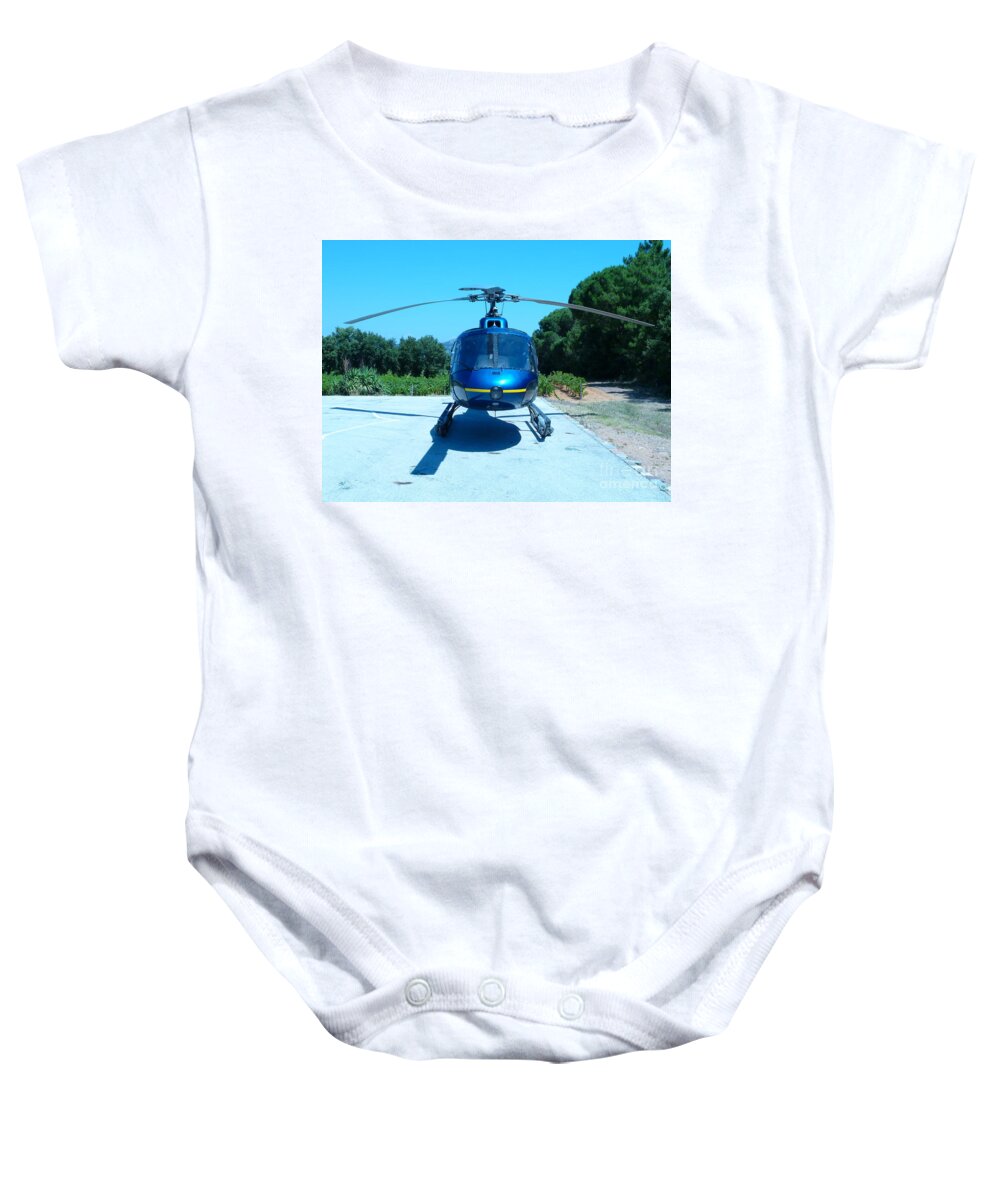 Helicopter Baby Onesie featuring the photograph Helicopter Connection by Rogerio Mariani