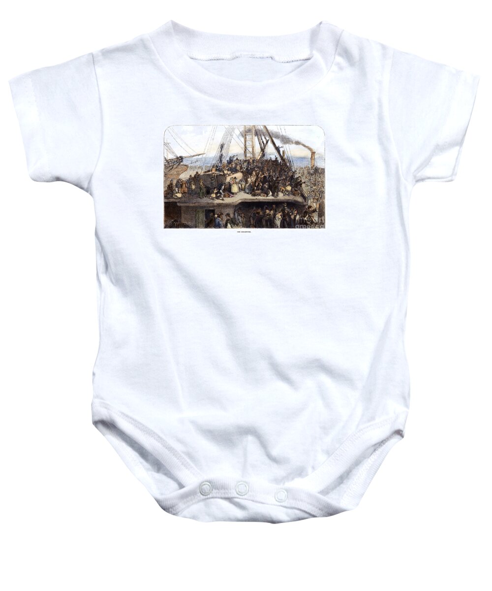 1850 Baby Onesie featuring the photograph Irish Immigrants, 1850 by Granger