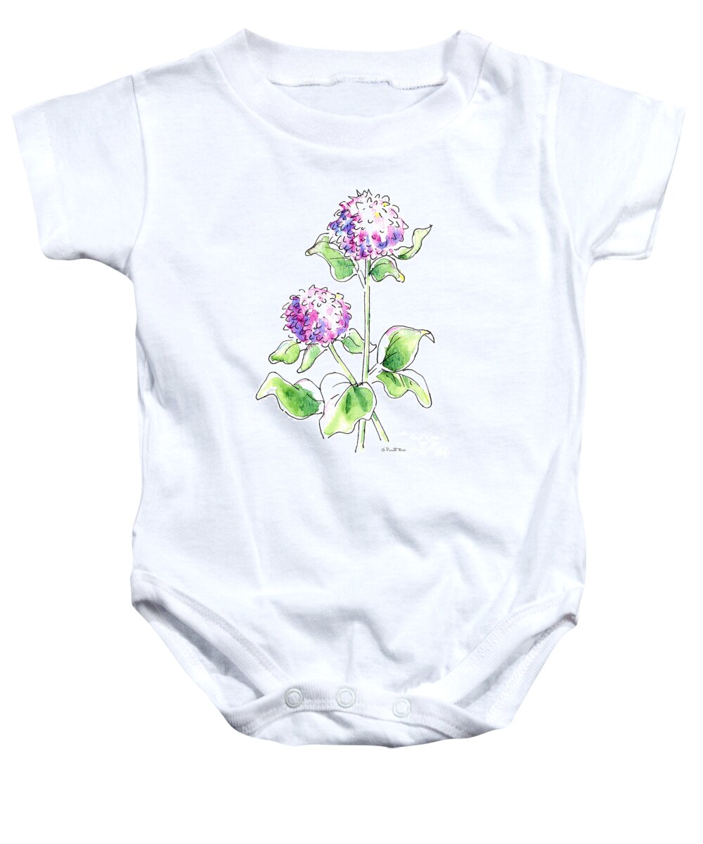 Mum Baby Onesie featuring the painting Mum Floral Drawings 1 by Gordon Punt
