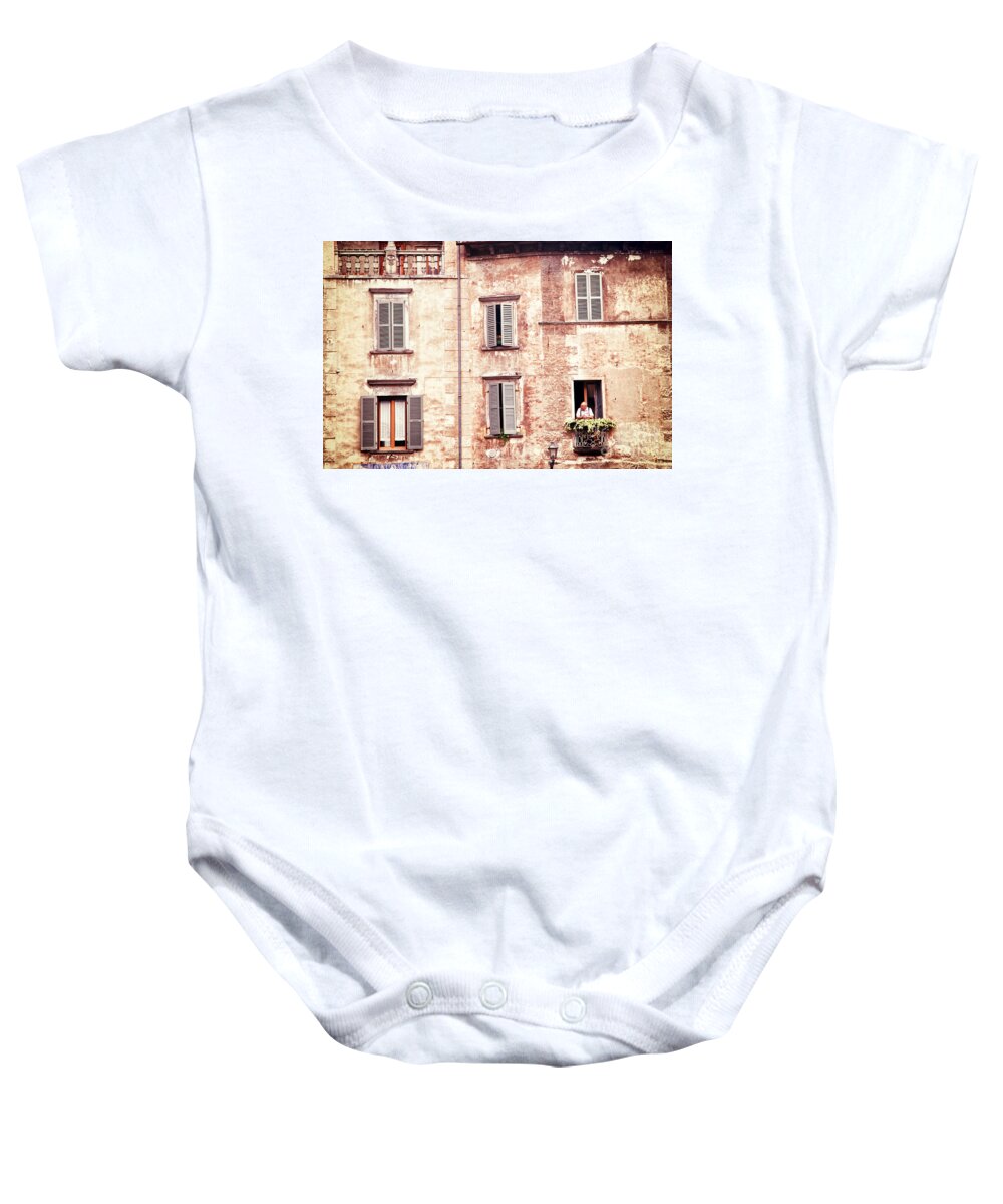 People Baby Onesie featuring the photograph Old man at the window by Silvia Ganora