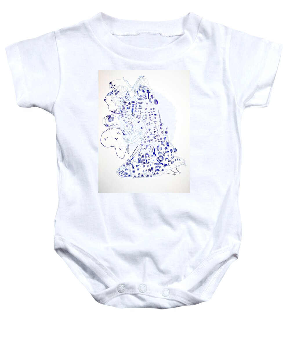 Jesus Baby Onesie featuring the drawing Our Lady of Africa by Gloria Ssali