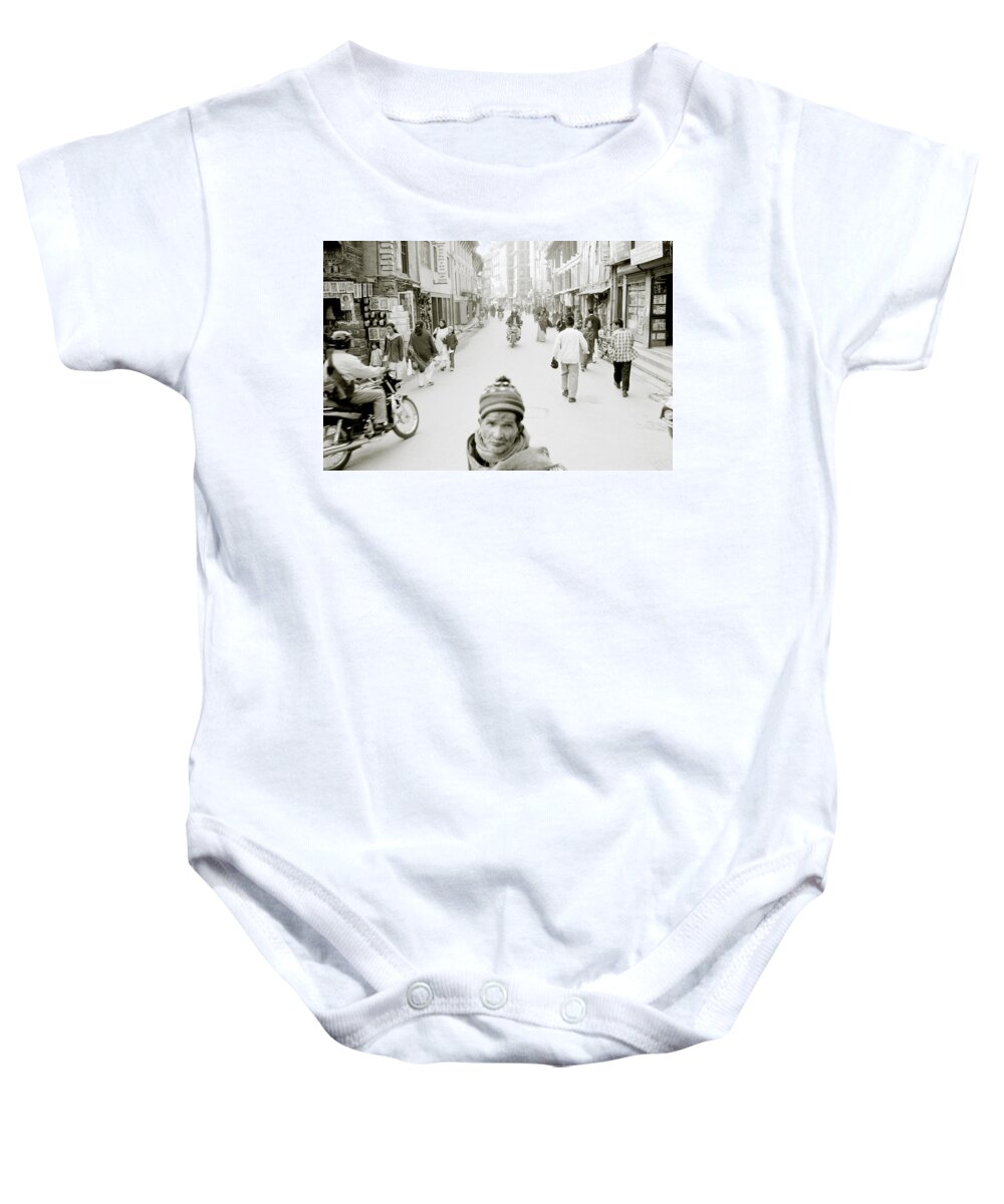 Individuality Baby Onesie featuring the photograph Life In Patan In Kathmandu by Shaun Higson