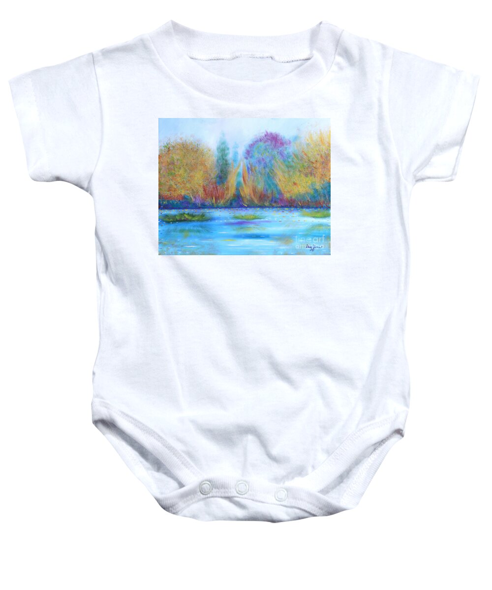 Landscape Baby Onesie featuring the painting Pure Harmony by Stacey Zimmerman