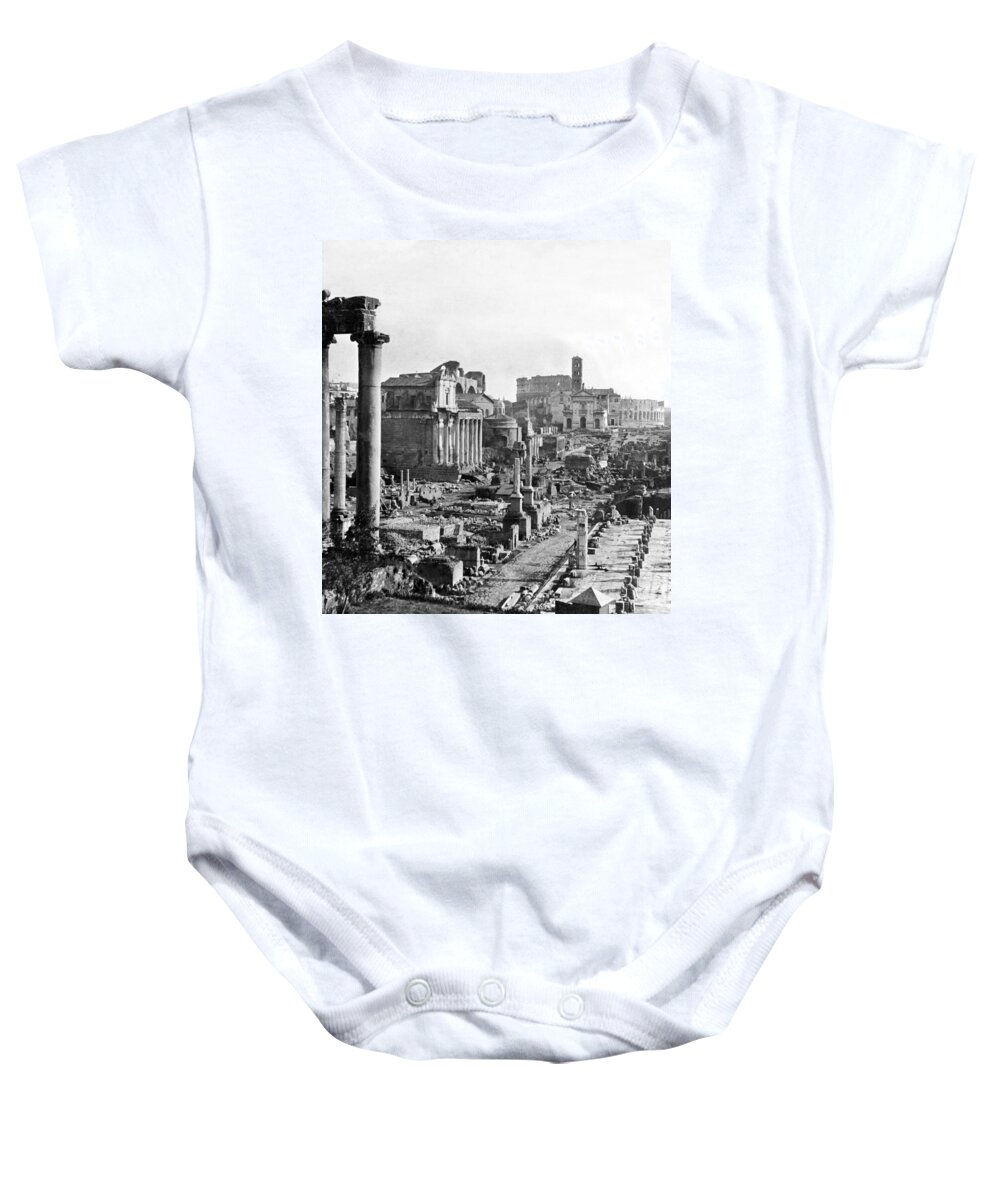 Colosseum Baby Onesie featuring the photograph Roman Colosseum - Italy - c 1906 by International Images