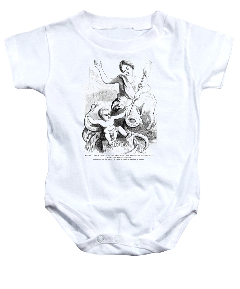 1860 Baby Onesie featuring the photograph Secession Cartoon, 1860 by Granger