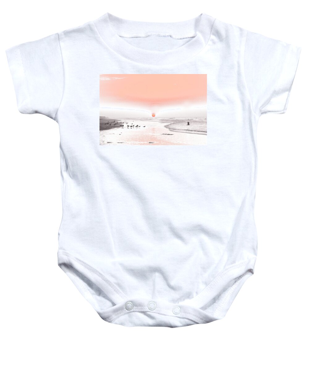 Contemplative Baby Onesie featuring the photograph Pastel Sunrise Beach by Tom Wurl