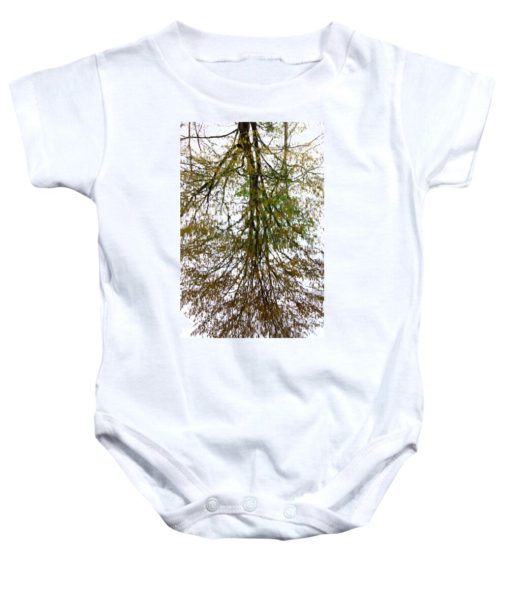 Tree Reflection Baby Onesie featuring the photograph Tree Reflection by Kim Galluzzo