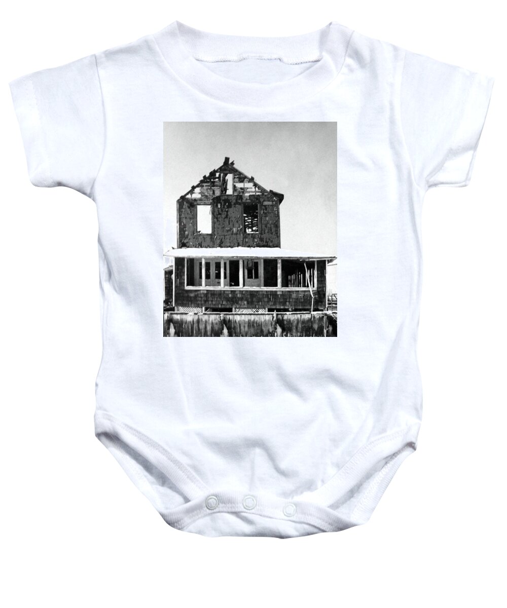 House Dock Waterfront Fire Bruce Lennon Illustration Photography Baby Onesie featuring the photograph Waterfront by Bruce Lennon