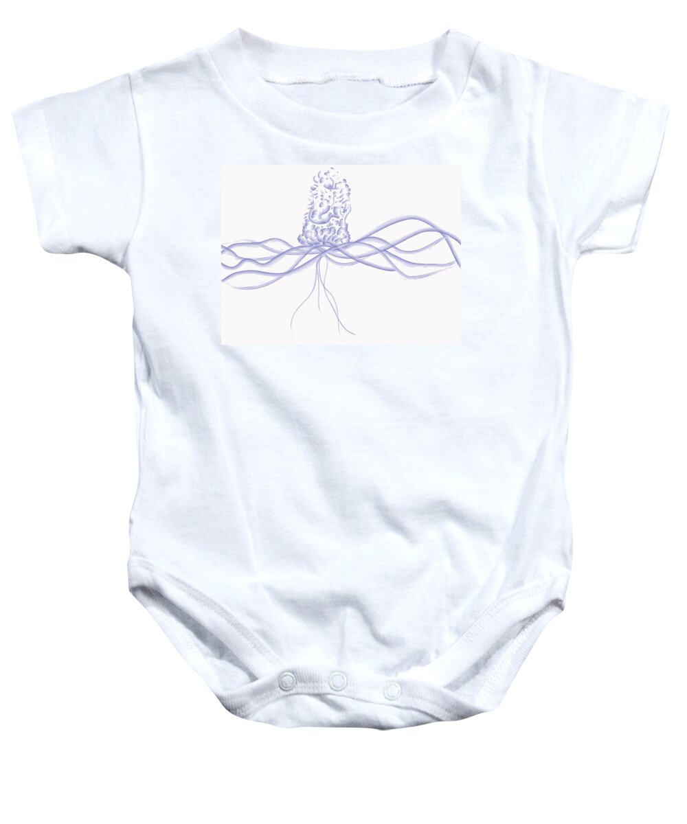 Abstract Baby Onesie featuring the digital art Waveflower by Kevin McLaughlin