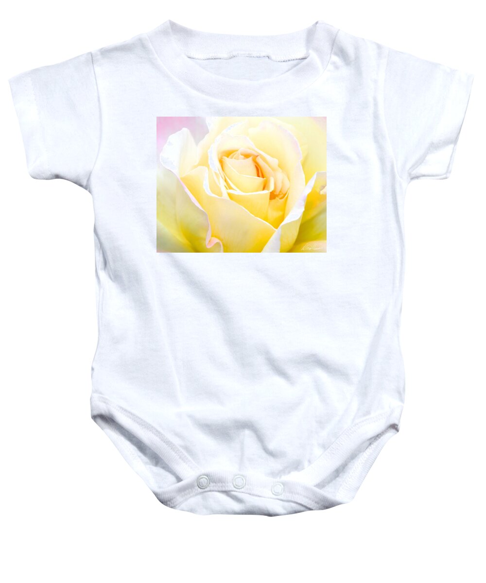 White Baby Onesie featuring the photograph White Rose by Diana Haronis