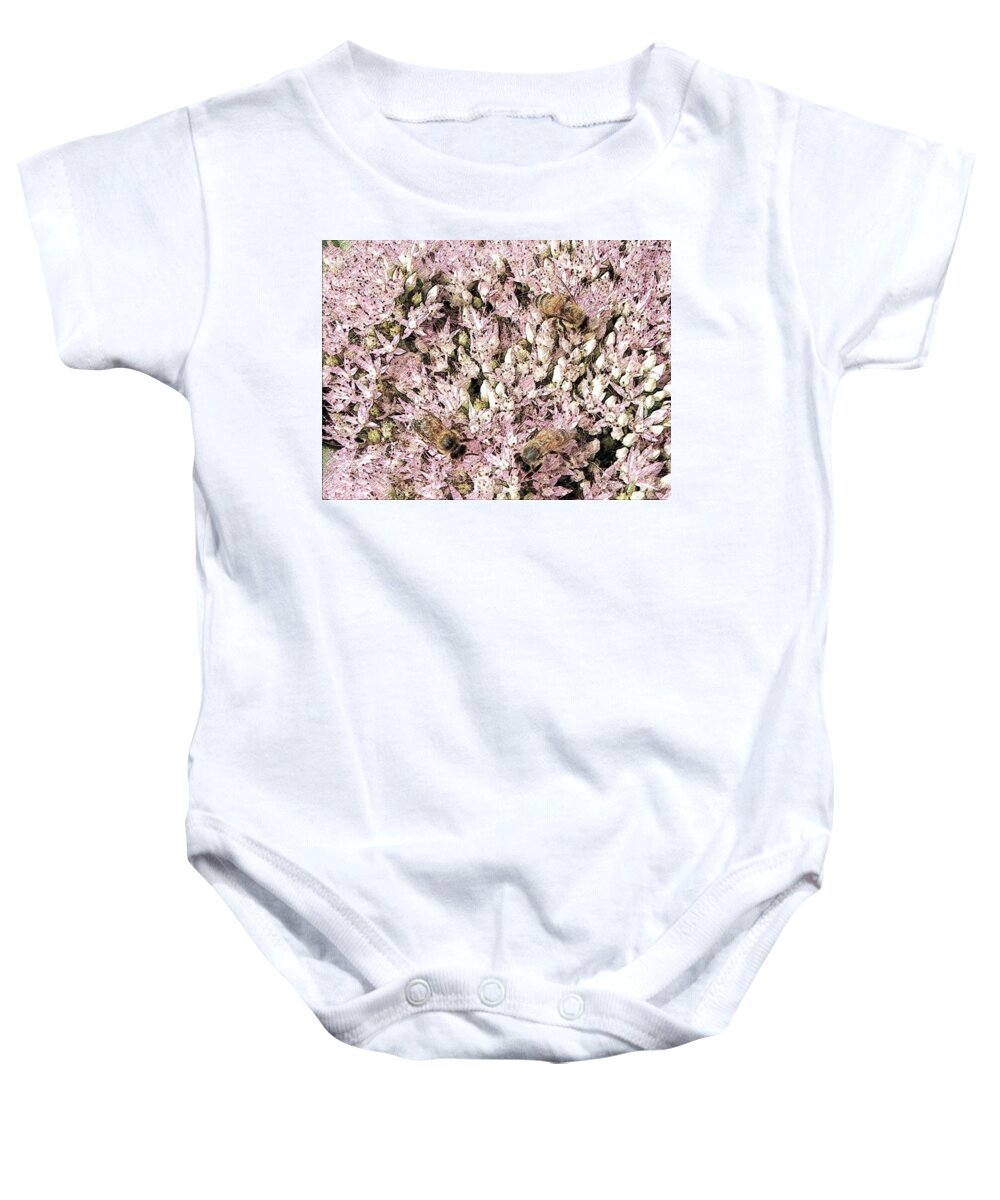 Honey Baby Onesie featuring the photograph working for our queen B by Kim Galluzzo