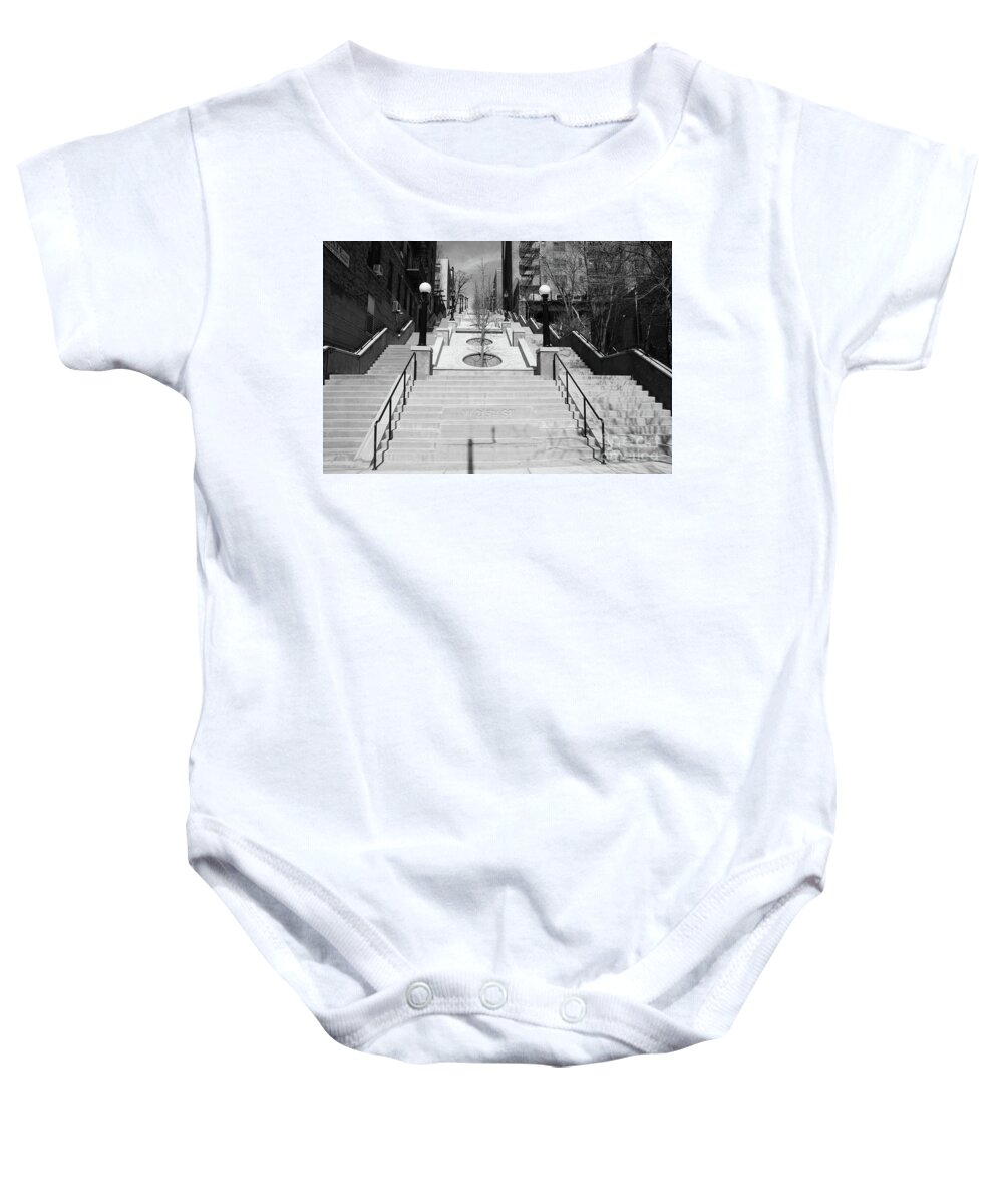 2016 Baby Onesie featuring the photograph 215th Street Stairs #1 by Cole Thompson