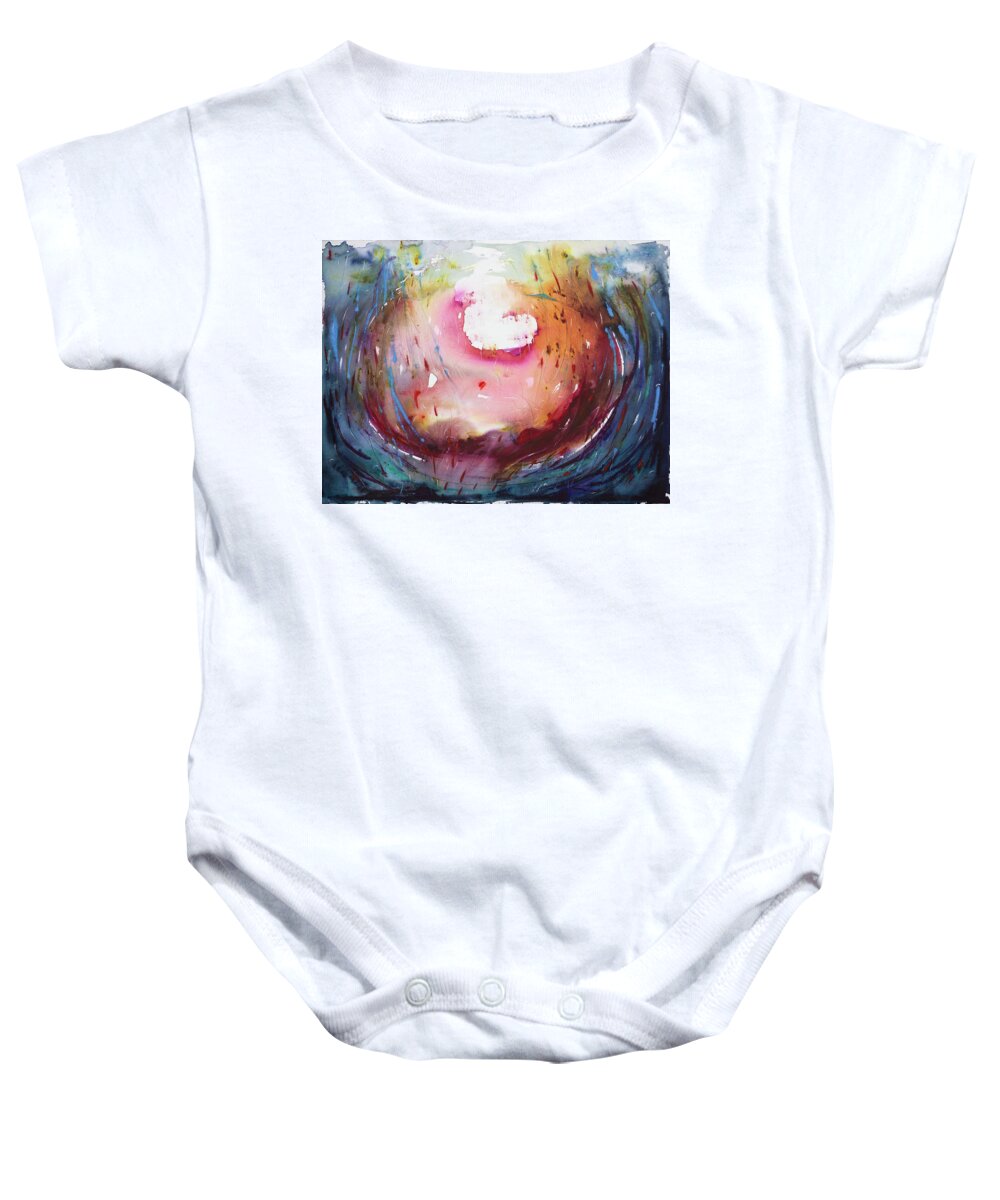 Egg Baby Onesie featuring the painting A sort of egg shaped thingy #1 by Petra Rau