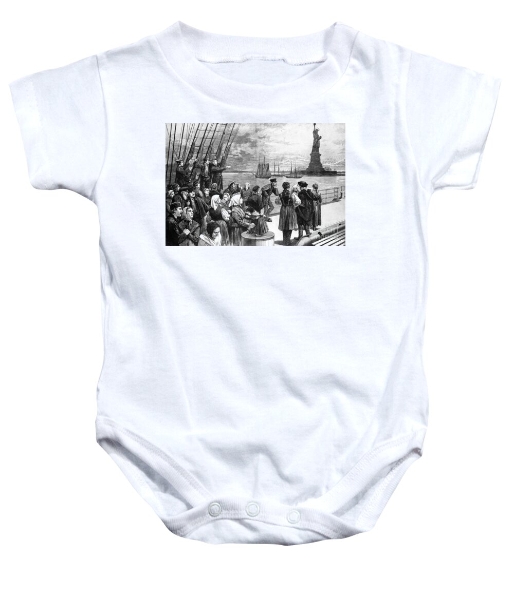 1887 Baby Onesie featuring the photograph Immigrants On Ship, 1887 #1 by Granger