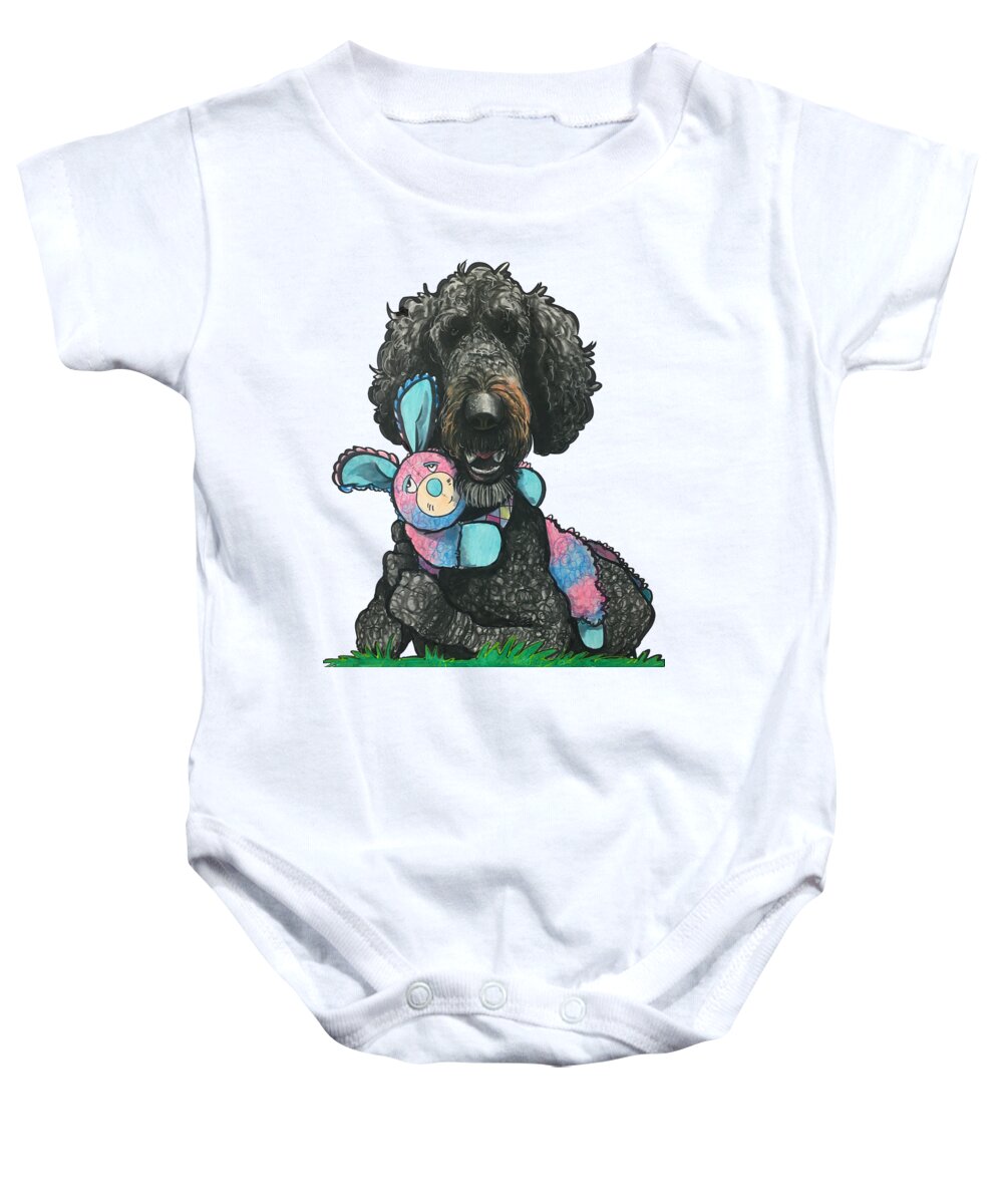 Mcallister Baby Onesie featuring the drawing McAllister 3993 by Canine Caricatures By John LaFree