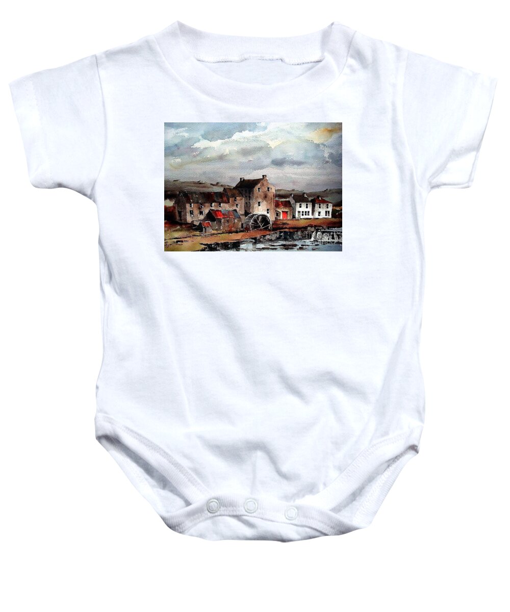  Baby Onesie featuring the painting Mill at Bruree, Limerick #1 by Val Byrne