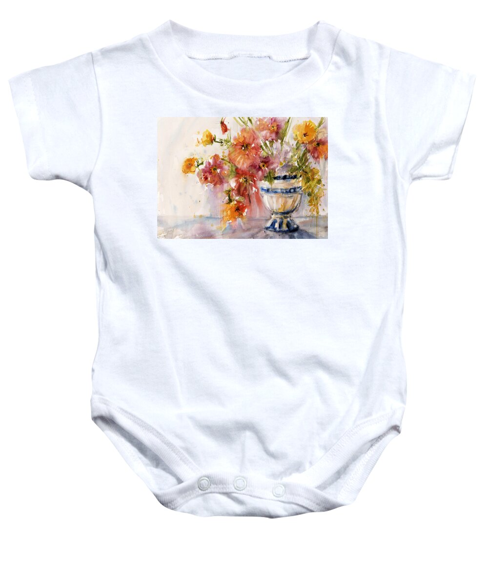 Flower Baby Onesie featuring the painting Poppies by Judith Levins