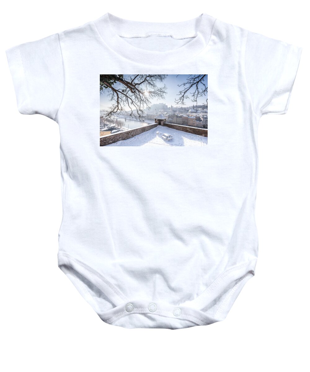 Alps Baby Onesie featuring the photograph Salzburg Winter Dreams #1 by JR Photography