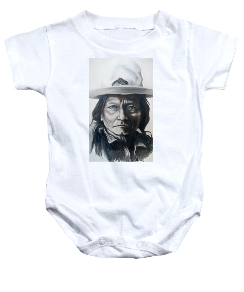 Sitting Bull Baby Onesie featuring the painting Sitting Bull #1 by Michael TMAD Finney