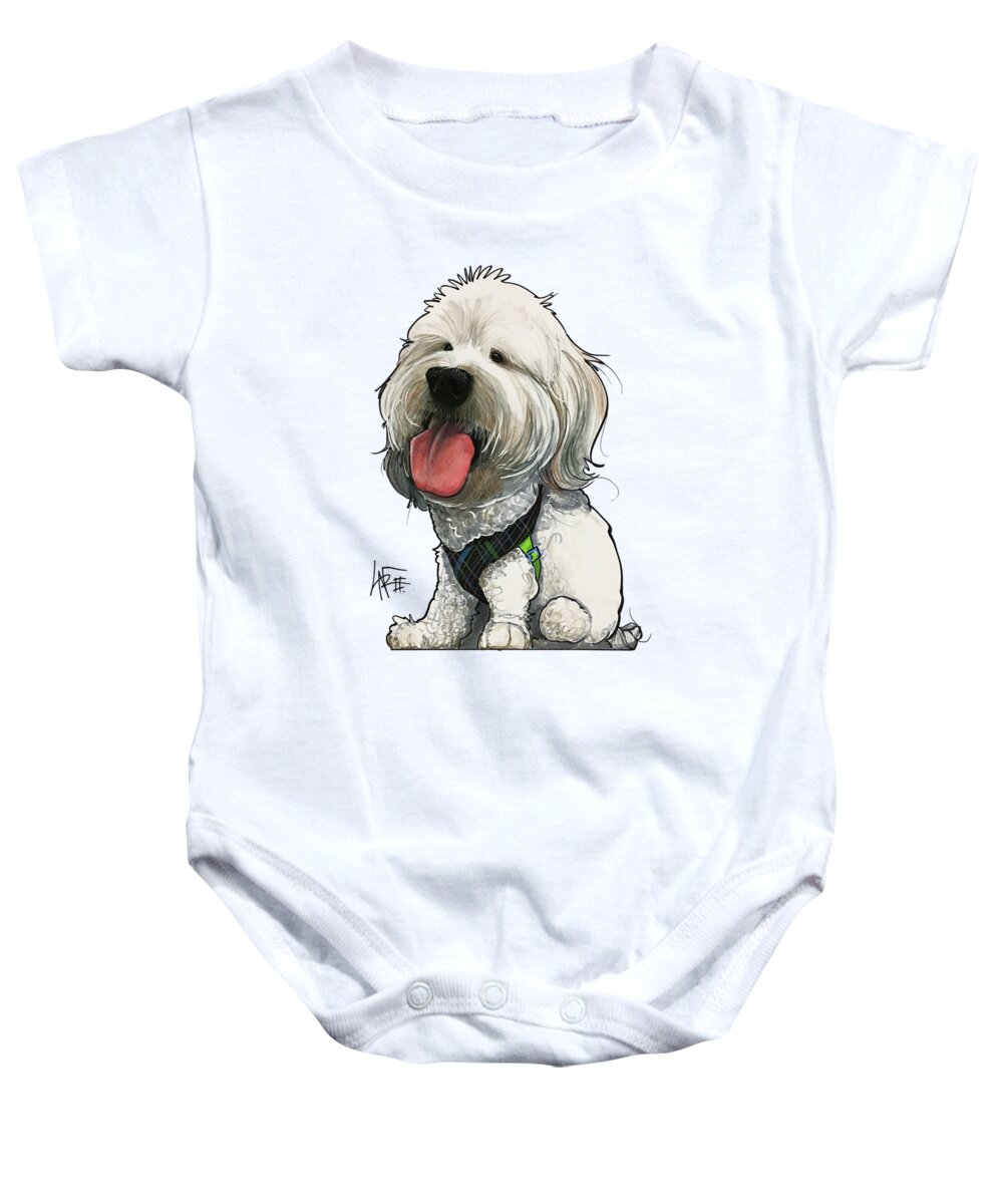 Canine Caricature Baby Onesie featuring the drawing Deluna 3182 2 by Canine Caricatures By John LaFree