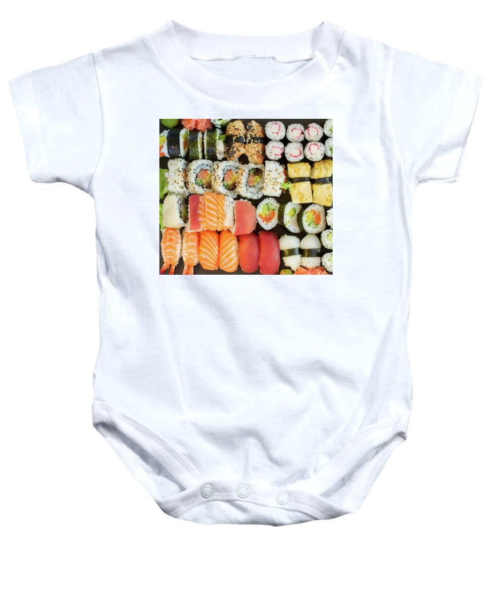 Sushi Baby Onesie featuring the photograph Sushi #2 by Anastasy Yarmolovich