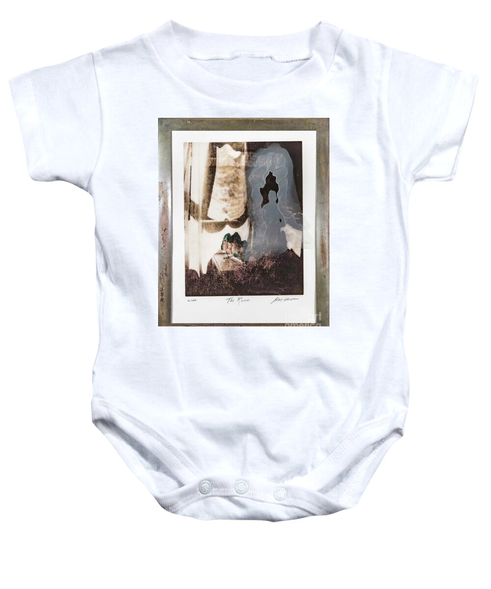 Hand Tinted Etching Baby Onesie featuring the glass art The Room #1 by Alone Larsen