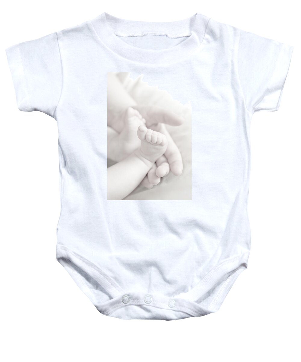 Feet Baby Onesie featuring the photograph Tiny Feet #1 by Sebastian Musial
