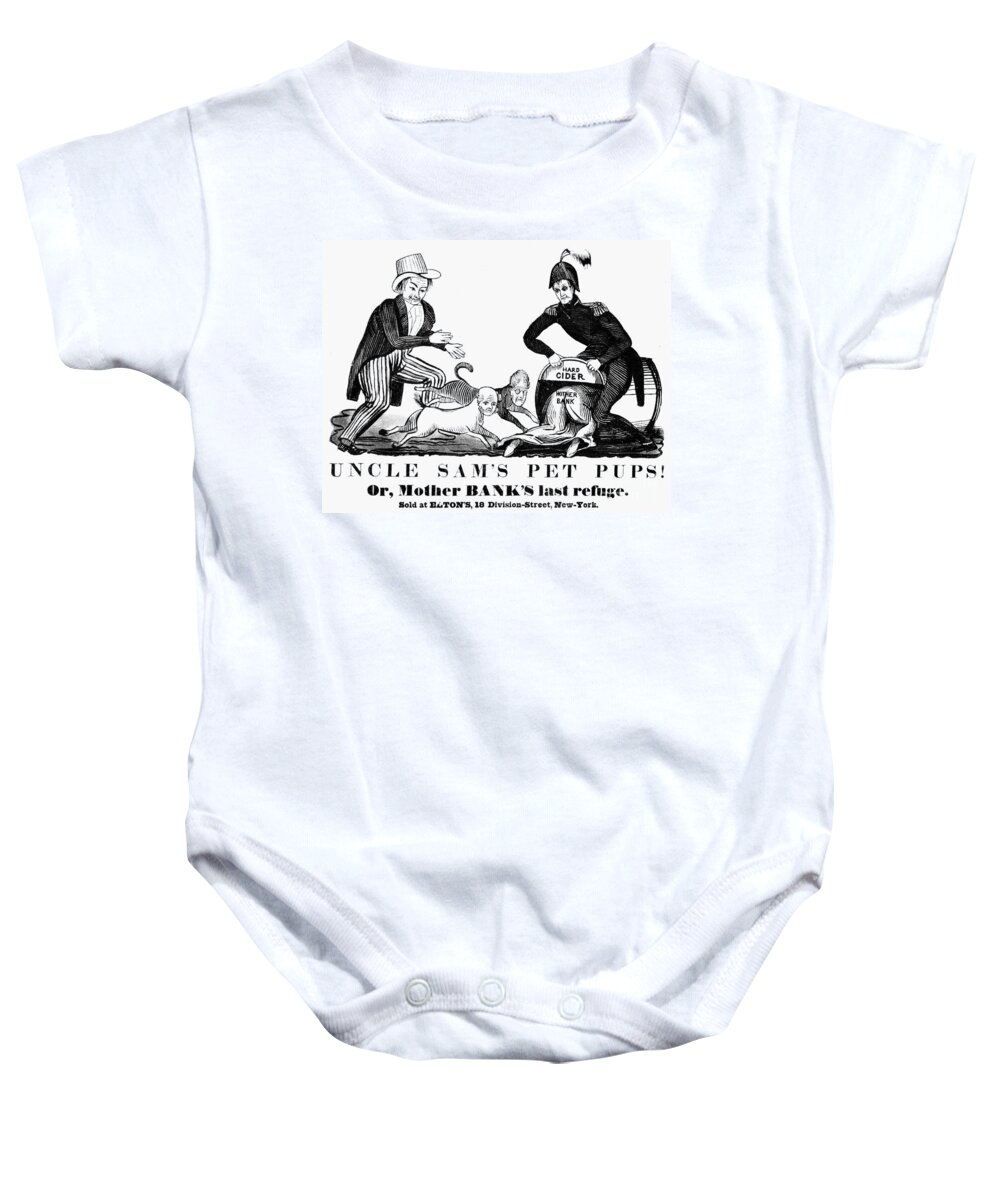 1840 Baby Onesie featuring the photograph Uncle Sam Cartoon, 1840 #1 by Granger