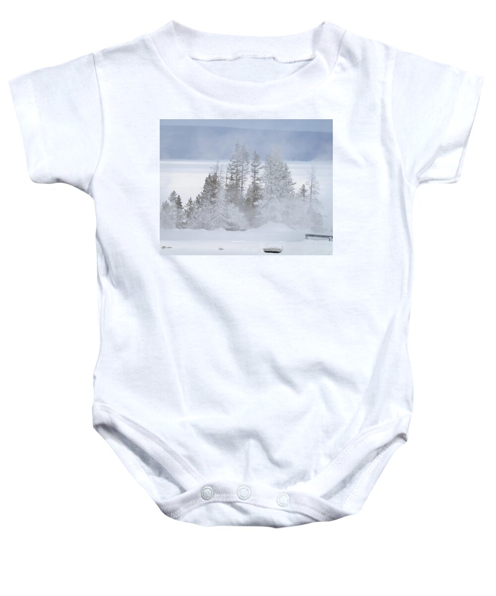 Winter Baby Onesie featuring the photograph Winter in Yellowstone #1 by Roberta Kayne