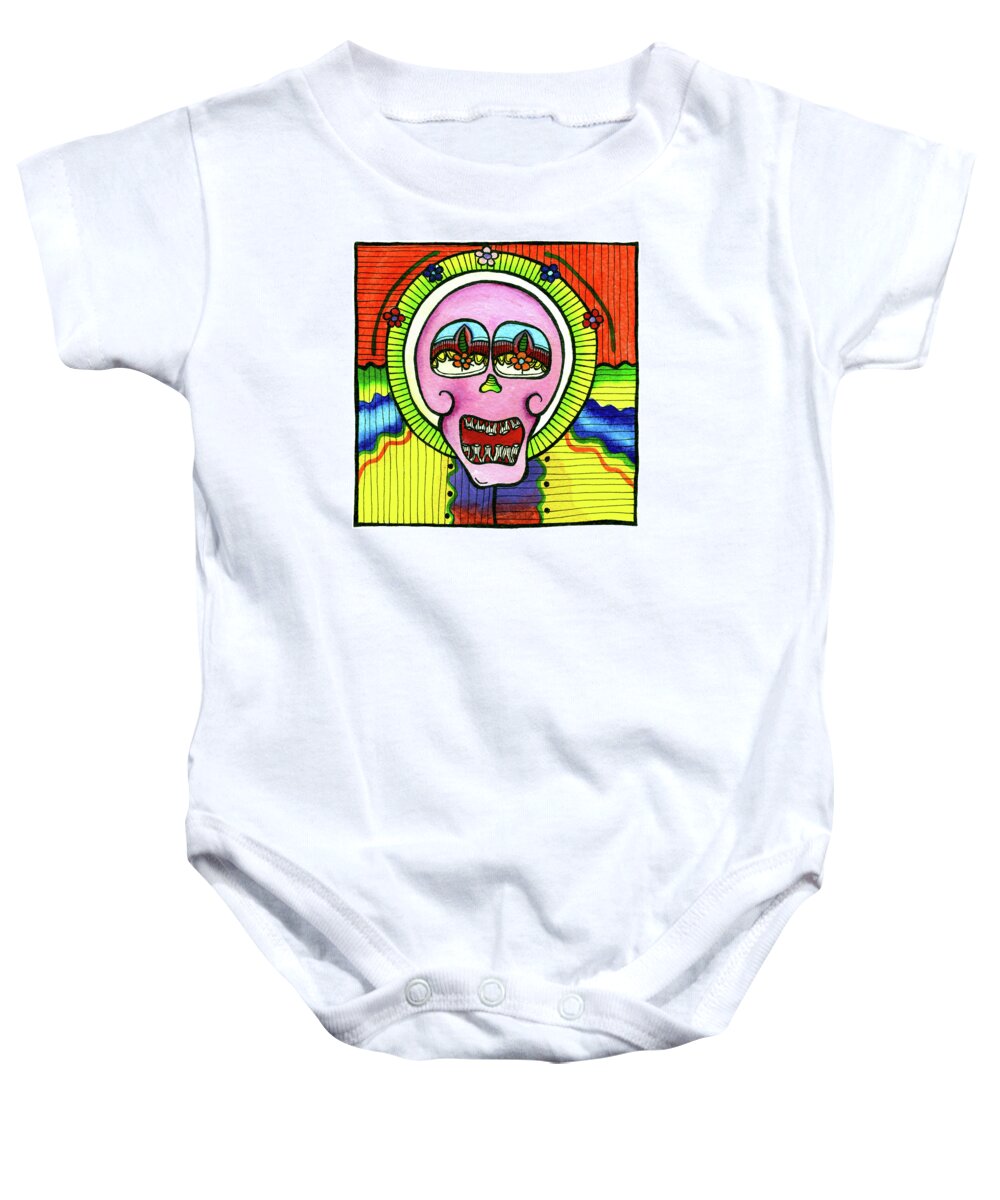 Paintings Baby Onesie featuring the painting Zhid-Doo by Dar Freeland