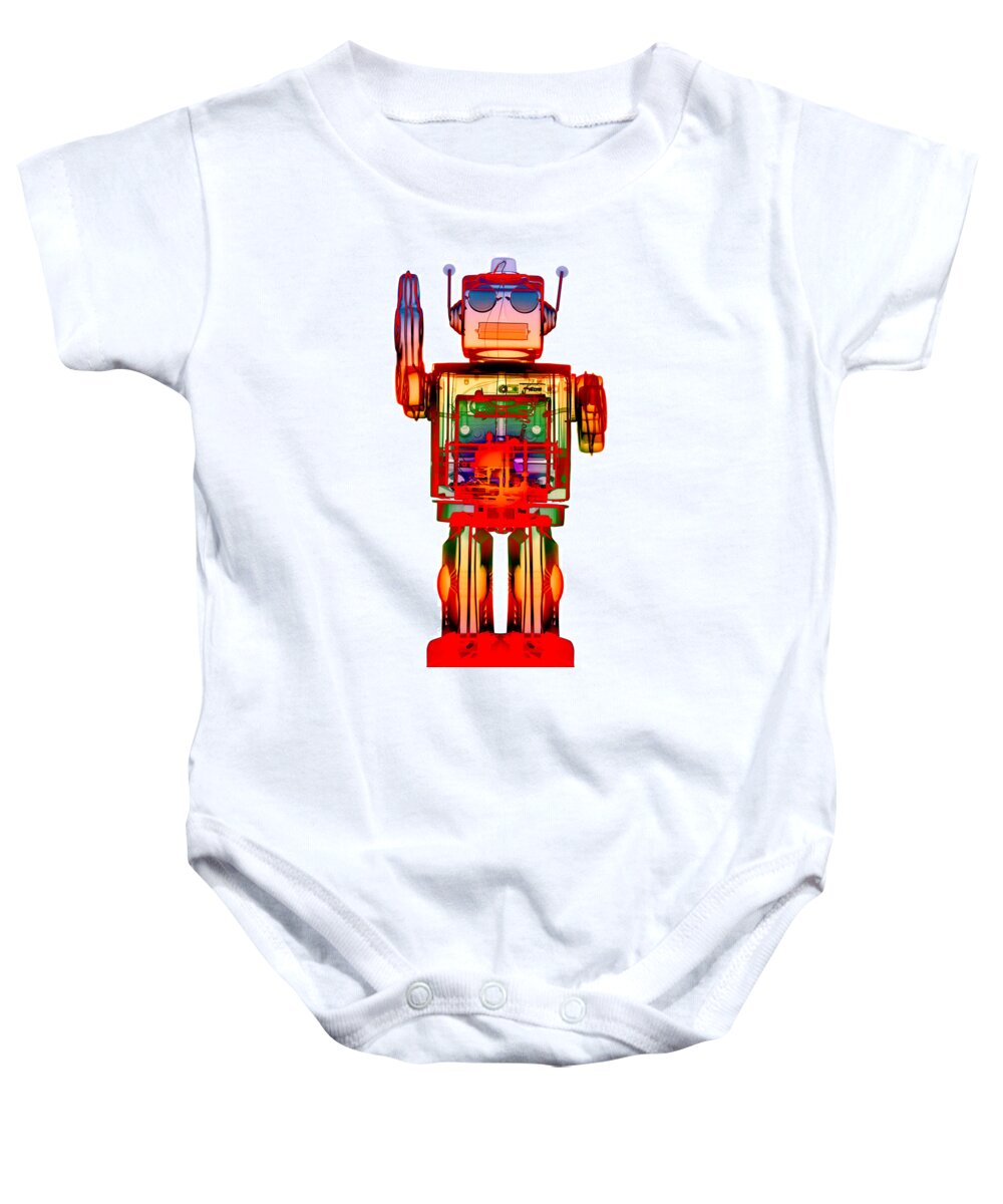 X-ray Art Baby Onesie featuring the photograph 4N0D3 X-ray Robot Art #1 by Roy Livingston