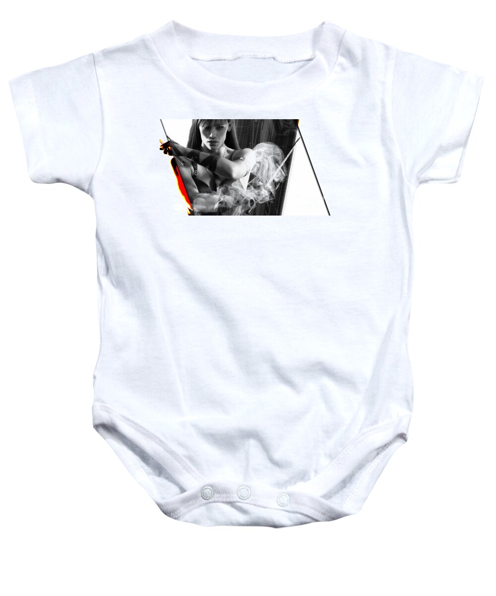 Elektra Baby Onesie featuring the mixed media Elektra Collection #5 by Marvin Blaine