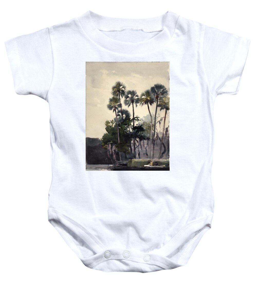 Winslow Homer (american Baby Onesie featuring the painting Homosassa River #2 by Winslow Homer