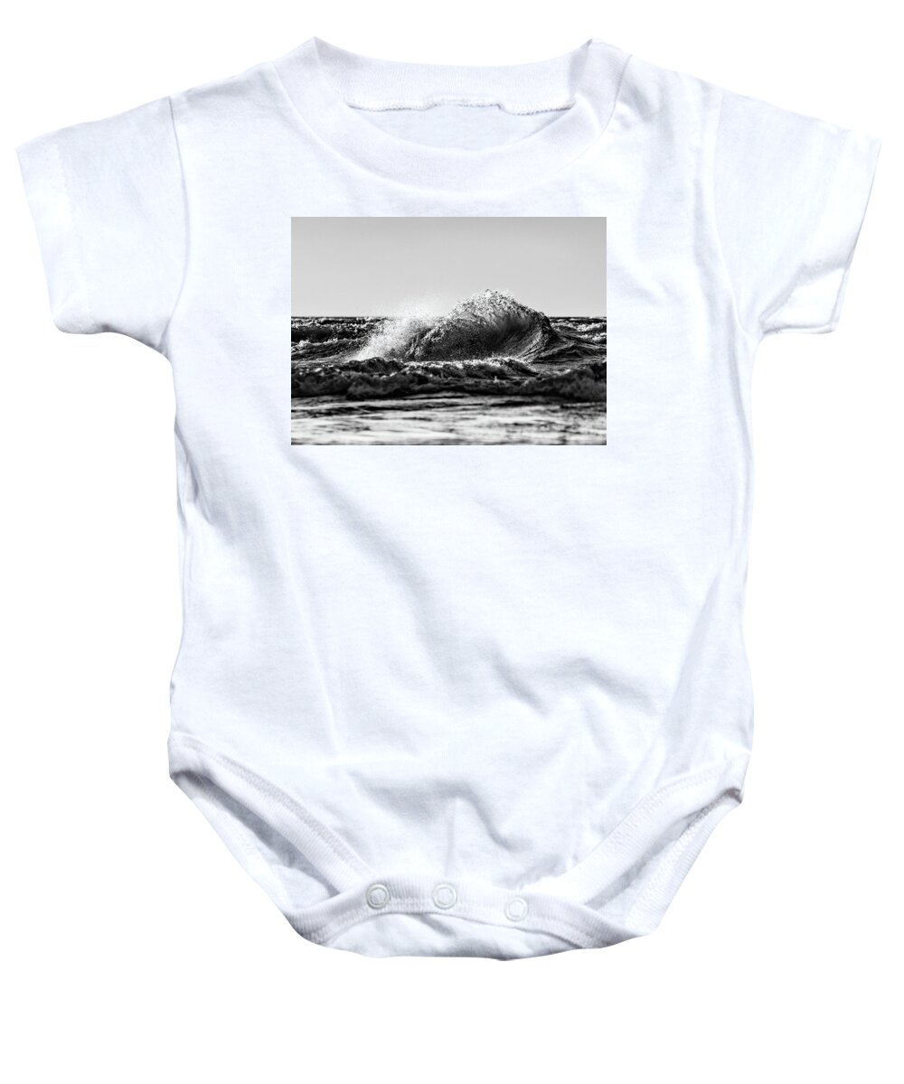 Lake Erie Baby Onesie featuring the photograph Lake Erie Waves #2 by Dave Niedbala