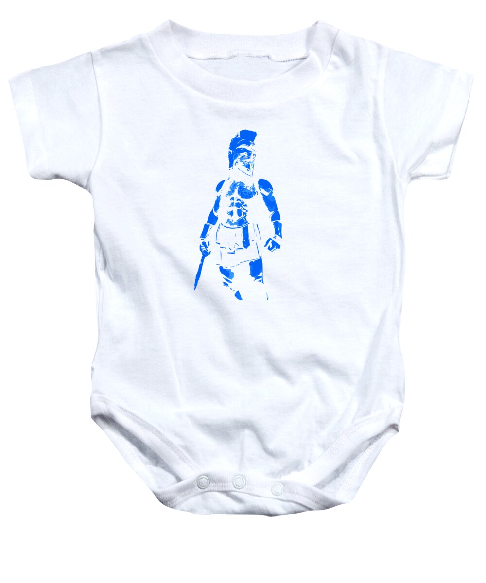 Spartan Warrior Baby Onesie featuring the painting Spartan Hero #2 by AM FineArtPrints