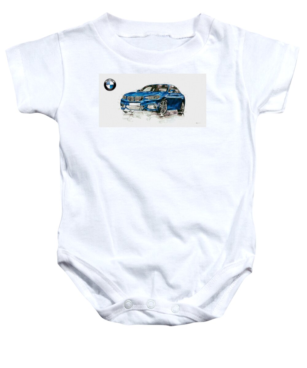 Wheels Of Fortune By Serge Averbukh Baby Onesie featuring the photograph 2014 B M W 2 Series Coupe With 3d Badge by Serge Averbukh