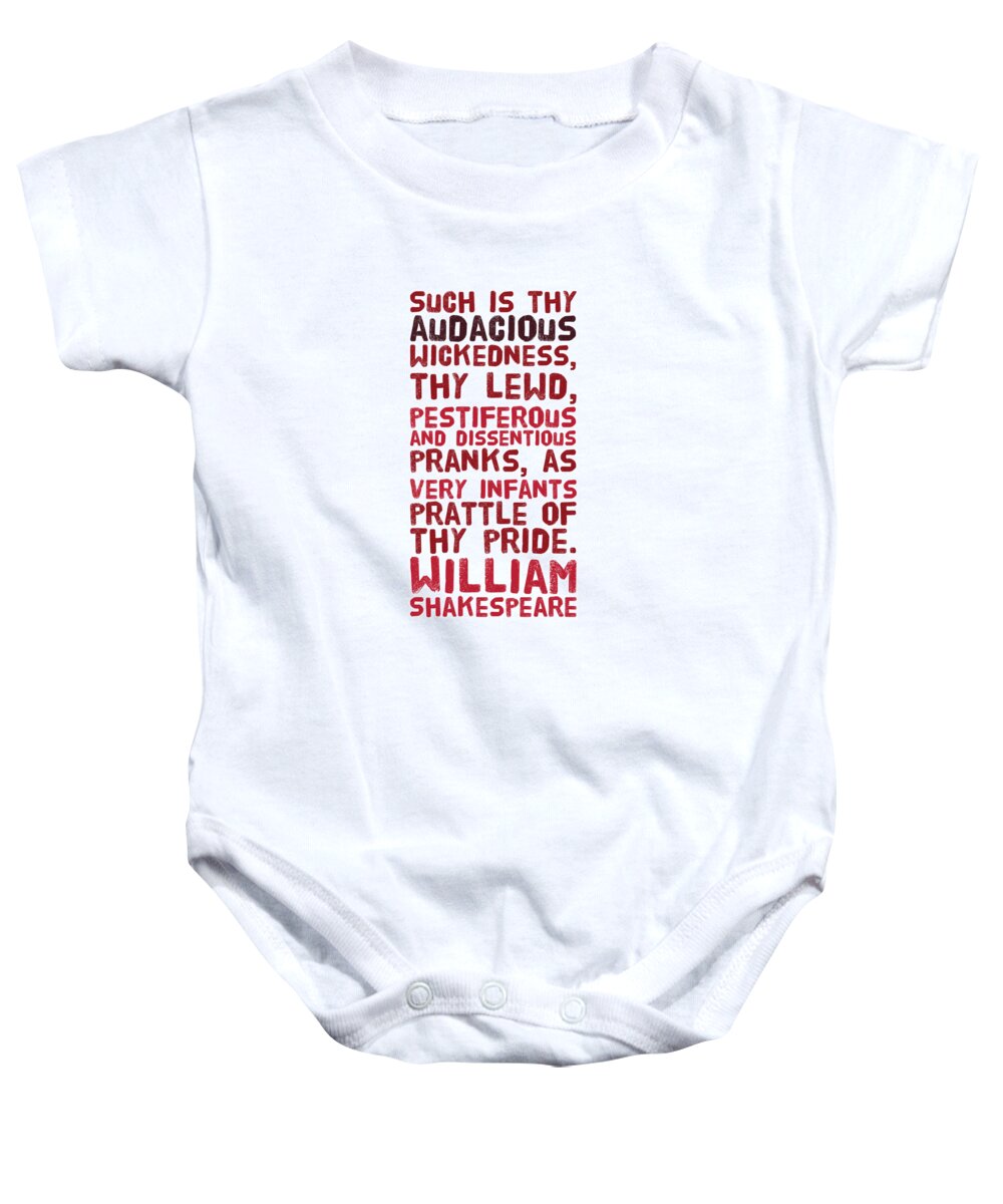 William Baby Onesie featuring the digital art William Shakespeare, Insults and Profanities #25 by Esoterica Art Agency